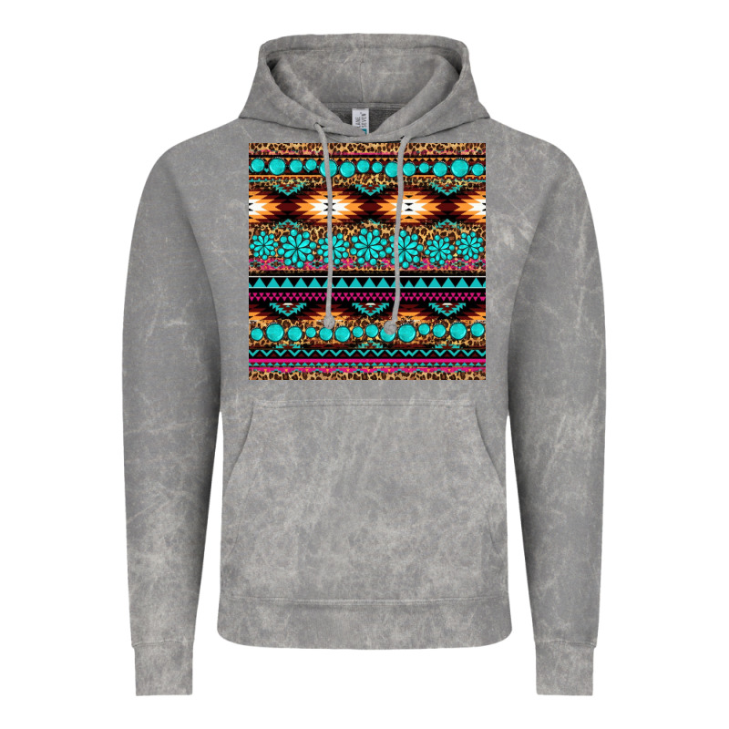 Aztec Turquoise Gemstone Seamless Pattern Vintage Hoodie by HRA Design Shop | Teevron