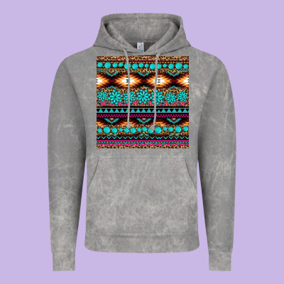 Aztec Turquoise Gemstone Seamless Pattern Vintage Hoodie Designed By Hra Design Shop