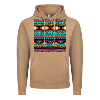 Vintage Coffee aztec turquoise gemstone seamless pattern Vintage Hoodie - HRA Design Shop