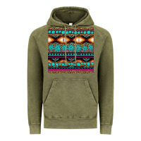 Vintage Olive aztec turquoise gemstone seamless pattern Vintage Hoodie - HRA Design Shop