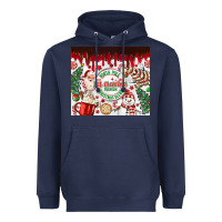 Navy christmas hot chocolate Heavyweight Hoodie - MaliasSmallBusiness