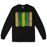 Black mardi gras leopard brushstrokes Long Sleeve Tee - AdoDesignShop