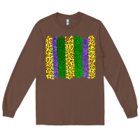 Chestnut mardi gras leopard brushstrokes Long Sleeve Tee - AdoDesignShop