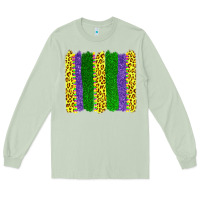Matcha mardi gras leopard brushstrokes Long Sleeve Tee - AdoDesignShop