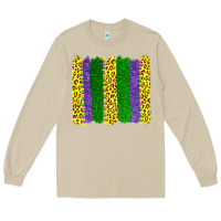 Mushroom mardi gras leopard brushstrokes Long Sleeve Tee - AdoDesignShop