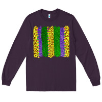 Plum mardi gras leopard brushstrokes Long Sleeve Tee - AdoDesignShop