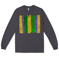 Smoke mardi gras leopard brushstrokes Long Sleeve Tee - AdoDesignShop