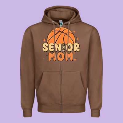 Senior Mom 2024 Zipper Hoodie Designed By Maliassmallbusiness