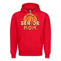 Red senior mom 2024 Zipper Hoodie - MaliasSmallBusiness
