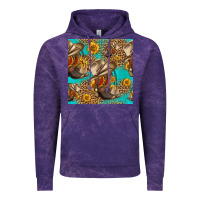 Cloud Purple western boots and hat seamless pattern Vintage Hoodie - HRA Design Shop