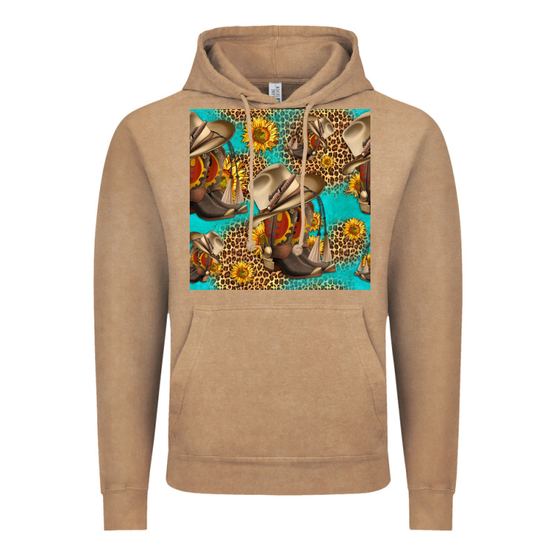 Western Boots And Hat Seamless Pattern Vintage Hoodie by HRA Design Shop | Teevron
