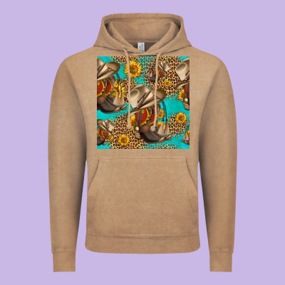 Western Boots And Hat Seamless Pattern Vintage Hoodie Designed By Hra Design Shop