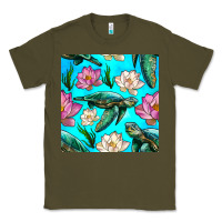 Army Green sea turtle seamless pattern Classic Tee - BundleAndBundleShop