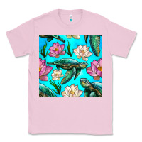 Bubblegum Pink sea turtle seamless pattern Classic Tee - BundleAndBundleShop