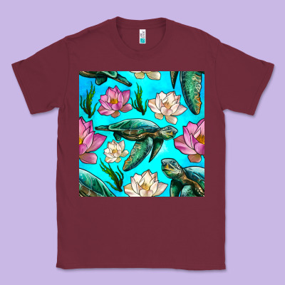 Sea Turtle Seamless Pattern Classic Tee Designed By Bundleandbundleshop