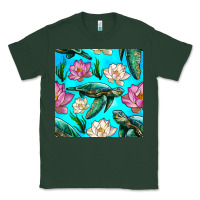 Sports Green sea turtle seamless pattern Classic Tee - BundleAndBundleShop