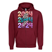 Burgundy 2024 senior Zipper Hoodie - MaliasSmallBusiness