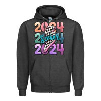 Charcoal Heather 2024 senior Zipper Hoodie - MaliasSmallBusiness