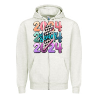 Oatmeal Heather 2024 senior Zipper Hoodie - MaliasSmallBusiness