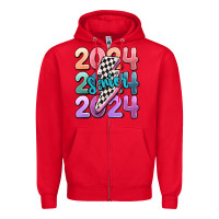 Red 2024 senior Zipper Hoodie - MaliasSmallBusiness