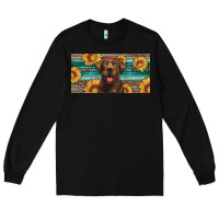 Black western chocolate labrador license plate Long Sleeve Tee - Artiststas