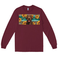 Burgundy western chocolate labrador license plate Long Sleeve Tee - Artiststas