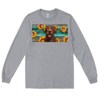 Heather Grey western chocolate labrador license plate Long Sleeve Tee - Artiststas