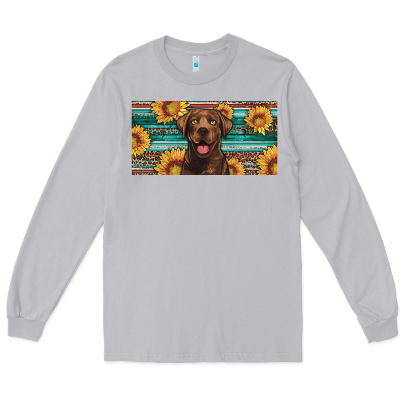 Western Chocolate Labrador License Plate Long Sleeve Tee by Artiststas | Teevron
