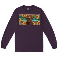 Plum western chocolate labrador license plate Long Sleeve Tee - Artiststas