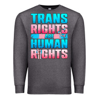 Charcoal Heather Trans Rights Are Human Rights Premium Sweatshirt - BundleAndBundleShop