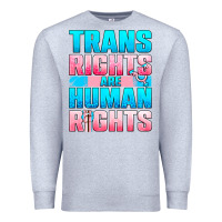 Heather Grey Trans Rights Are Human Rights Premium Sweatshirt - BundleAndBundleShop