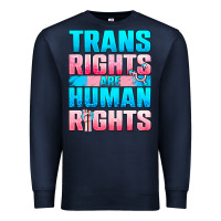 Navy Trans Rights Are Human Rights Premium Sweatshirt - BundleAndBundleShop