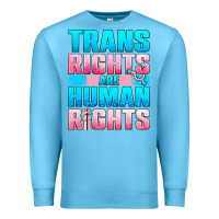 Ocean Blue Trans Rights Are Human Rights Premium Sweatshirt - BundleAndBundleShop