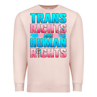Pale Pink Trans Rights Are Human Rights Premium Sweatshirt - BundleAndBundleShop
