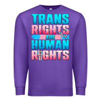 Purple Trans Rights Are Human Rights Premium Sweatshirt - BundleAndBundleShop