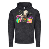 Vintage Black Happy Easter Cow Easter Day Vintage Hoodie - Neo Western