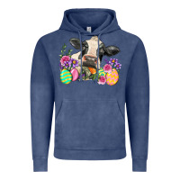 Vintage Denim Happy Easter Cow Easter Day Vintage Hoodie - Neo Western