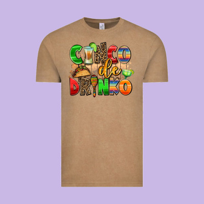 Cinco De Drinko Vintage Tee Designed By Adodesignshop