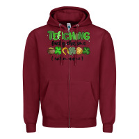 Burgundy teaching lucky charms Zipper Hoodie - MaliasSmallBusiness