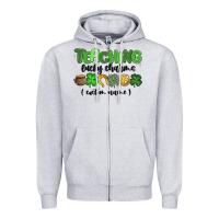 Heather Grey teaching lucky charms Zipper Hoodie - MaliasSmallBusiness