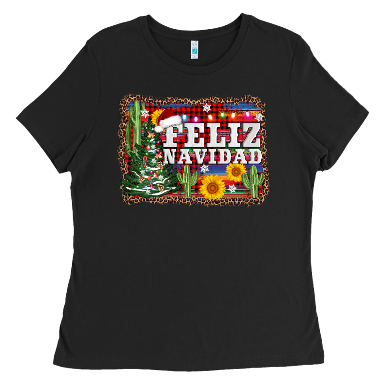 Feliz Navidad Ladies Tee by AdoDesignShop | Teevron