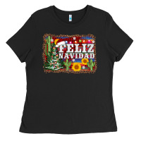 Black feliz navidad Ladies Tee - AdoDesignShop