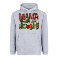 Heather Grey Mama Elf with Gift Christmas Heavyweight Hoodie - NancyCooperArtShop