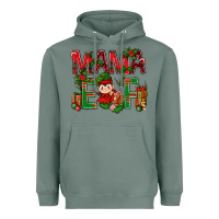 Sage Mama Elf with Gift Christmas Heavyweight Hoodie - NancyCooperArtShop