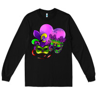 Black mardi gras heart and mask Long Sleeve Tee - AdoDesignShop