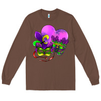 Chestnut mardi gras heart and mask Long Sleeve Tee - AdoDesignShop