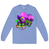 Colony Blue mardi gras heart and mask Long Sleeve Tee - AdoDesignShop