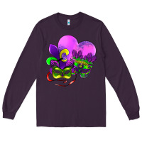 Plum mardi gras heart and mask Long Sleeve Tee - AdoDesignShop