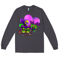 Smoke mardi gras heart and mask Long Sleeve Tee - AdoDesignShop