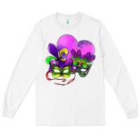 White mardi gras heart and mask Long Sleeve Tee - AdoDesignShop